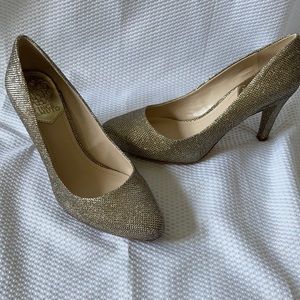 Vince Camuto gold sparkle heels